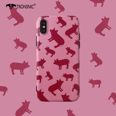 

TRONSNIC Cute Cartoon Pigs Phone Case for iPhone XS MAX Soft Matte Pink Case Cover Luxury Capa Hot