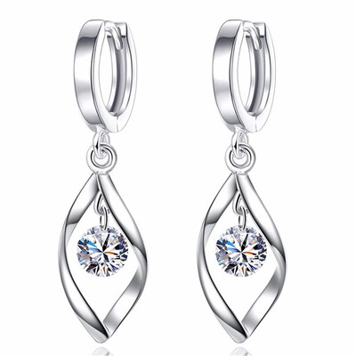 

Cubic Zirconia Small Hoop Earrings Fashion Jewelry Pendant Earring For Women Female Party Accessories Brithday Gift E162