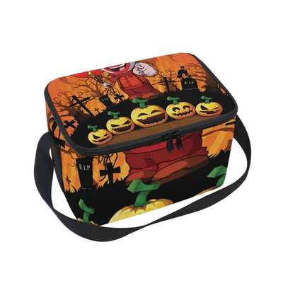 

ALAZA Lunch Box Insulated Lunch Bag Large Cooler Poster Of Halloween With Clown Holding Baloons Tote Bag