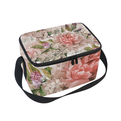 

ALAZA Lunch Box Insulated Vintage Floral Lunch Bag Large Cooler Tote Bagfor Men Women