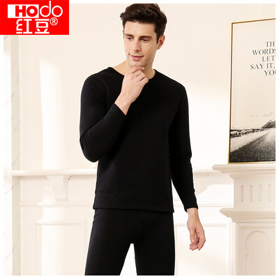 

Red bean thermal underwear mens plus velvet thickening wool autumn clothes long pants cold suit 301 Navy blue 180105