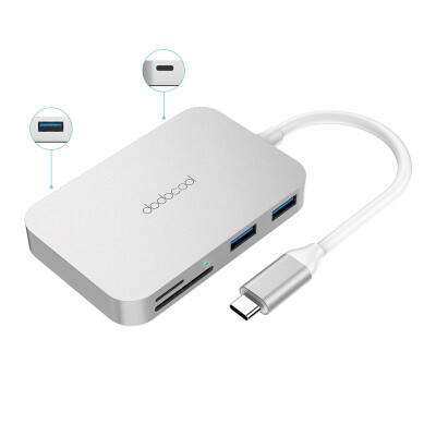 

dodocool 6-in-1 Aluminum Alloy Multifunction USB-C Hub with Type-C Power Delivery 3 SuperSpeed USB 30 Ports&SDTF Card Reader