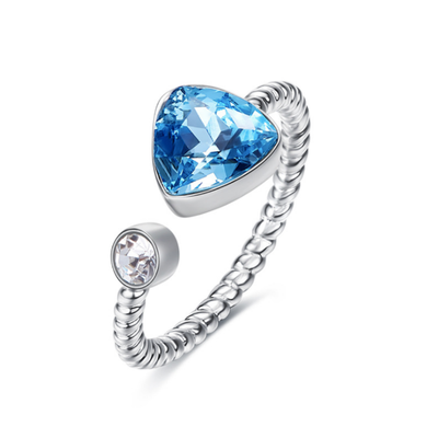 

925 Sterling Silver Water Droplets Shape for Wide Band Women Girls Swarovski Crystals Jewelry Heart Sizer Adjuster for Loose Rings