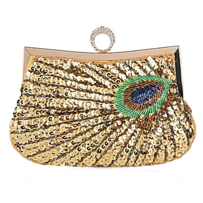 

Women Beaded Sequin Peacock Evening Bag for Party Elegant Ladies Handbags Small Corssbody Bag Purse Clutch Bag for Daily