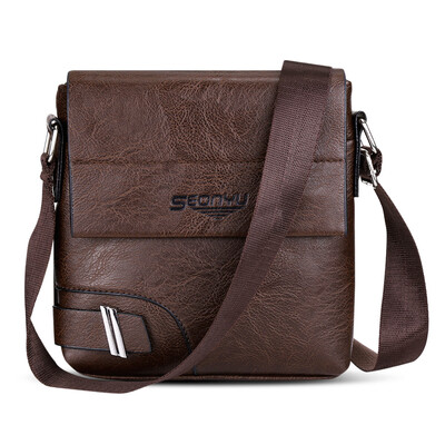 

SEONYU PU Leather Single Shoulder Crossbody Bag for Men