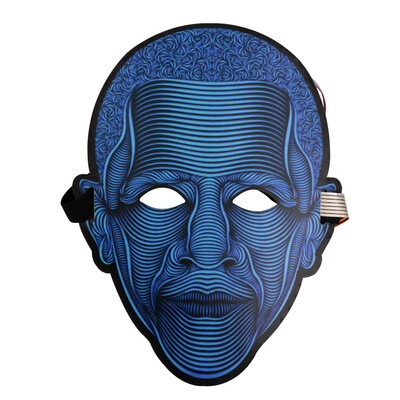 

LED Voice-activated Glow Mask Festival Performance Party EL Masks with Battery Case