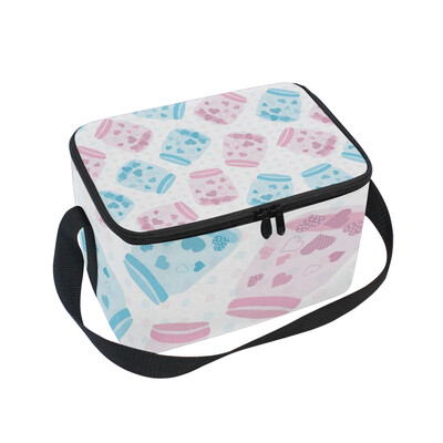 

ALAZA Lunch Box Insulated Lunch Bag Large Cooler Cute Hearts Cup Tote Bag