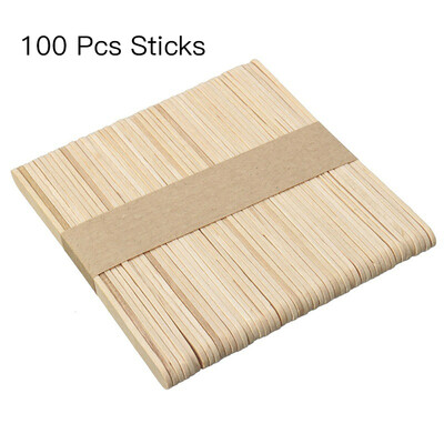 

100Pcs Wooden Natural Simply Art Wood Craft Sticks Kids Ice Cream Stick
