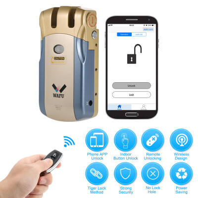 

WAFU WF-018U Wireless Remote Control Lock Security Invisible Keyless Intelligent Lock Zinc Alloy Metal Smart Door Lock iOS Android