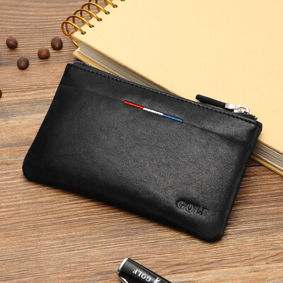 

Golf GOLF first layer leather key bag zipper coin purse mens business zipper key bag mens large-capacity car key bag Q9BV81978J black