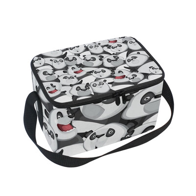 

Lunch Box Insulated Lunch Bag Large Cooler Pandas Pattern Tote Bagfor Kids Men Women