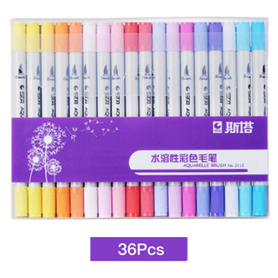 

11224364880Pcs Watersoluble Double Headed Mark Pen Soft Head Colorful Hand Drawing Pen Suit School Stationery Extra Fine Writ