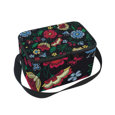 

ALAZA Lunch Box Pattern With Beautiful Flowers Insulated Lunch Bag Large Cooler Tote Bagfor Men Women