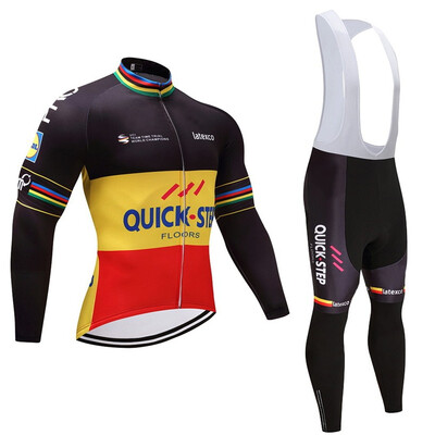 

Cycling jersey 2018 pro team Quick step winter thermal fleece bicycle clothing set ropa ciclismo invierno bike jersey kit