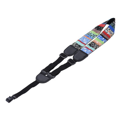 

Clip On Adjustable Ukelele Strap Neck Sling Soft Cotton with Sound Hole Hook Ethnic Pattern