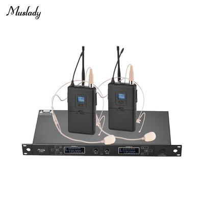 

Muslady U-6002 Professional Dual-Channel UHF Wireless Microphone System with 2 Handheld Mics 1 Rack-Mount Receiver for Business