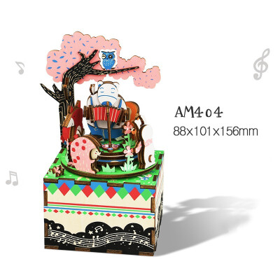 

Original cartoon fashion wooden music box multi style creative 3D stereo adult children