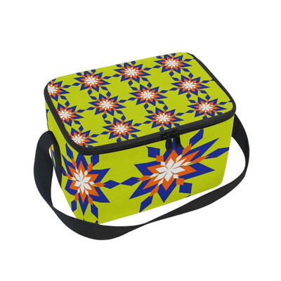 

ALAZA Insulated Lunch Box Bohemia Design Lunch Bag for Men Women Portable Tote Bag Cooler Bag