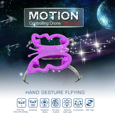 

TB-803 24GHz Remote Control One-key Motion Controlling Butterfly Shape Drone RC Quadcopter with 360° Flips Function