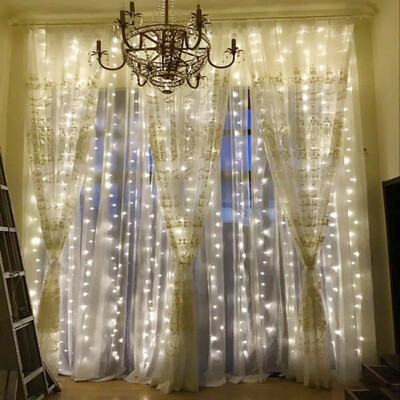 

KWB LED Window Curtain Icicle Lights 300 LED String Fairy Lights 11811 x 11811 Inch 8 Modes White Christma