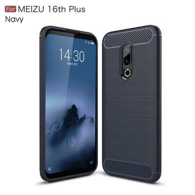 

Goowiiz Phone Case For Meizu 1616 Plus Fashion Slim Carbon Fiber TPU Soft Silicone Prevent falling