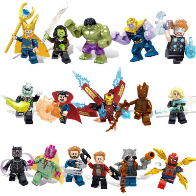 

16pcslot Avengers 3 Infinity War Action Figure Black Panther Thanos Hulk Building Blocks Compatible with LegoINGlys Marvel Toys