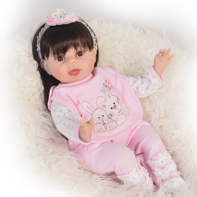 

22 55 cm Realistic Reborn Girl Alive Doll Cloth Body Stuffed Long Hair Princess Girl Toy Baby Doll For Kids Christmas Present
