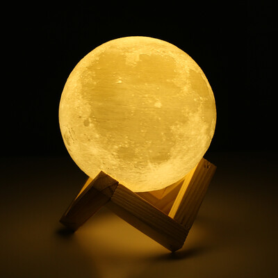 

UE3D018 Rechargeable 3D Print Moon Lamp 2 Color Change Touch Switch Bedroom Bookcase