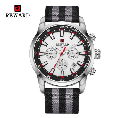 

REWARD 63090 Six-pin Waterproof Calendar Nylon Belt Watch