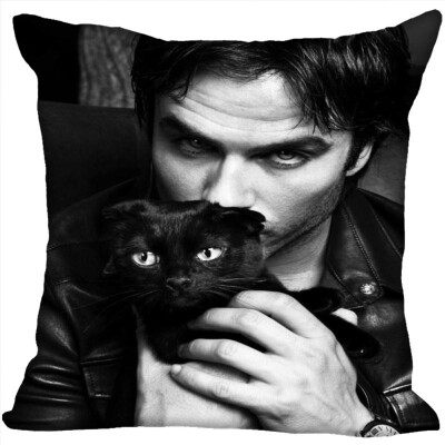 

Ian Somerhalder Pillow Cover Bedroom Home Office Decorative Pillowcase Square Zipper Pillow Cases Satin Fabric No Fade