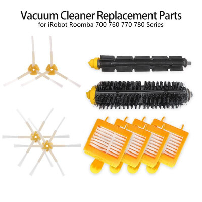 

9pcs Vacuum Cleaner Replacement Part 3-armed Brush 6-armed Brush Filter Brush Sets for iRobot Roomba 700 760 770 780 Series