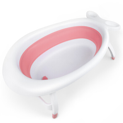 

Small Harlan baby tub collapsible tub newborn bath tub can sit lie large thick bath tub baby bathing equipment bath barrel cherry powder