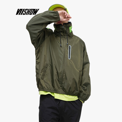 

Weixiu viishow 2019 spring new jacket mens tide brand loose mens windproof jacket youth student stand collar JC1068191 Army Green M