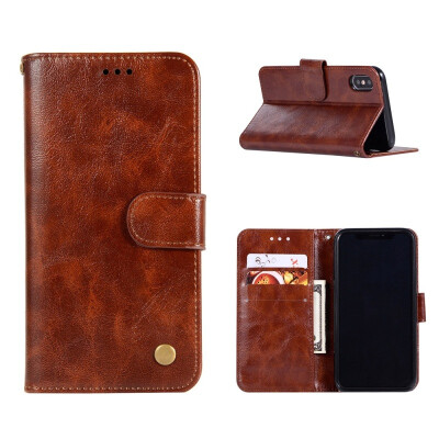 

MOONCASE Apple iPhone 9 Plus Premium Vintage Leather Case - Brown