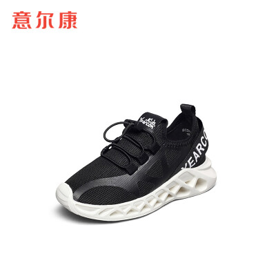 

Yierkang childrens shoes boys shoes sports shoes 2019 spring Korean version of the big childrens breathable mesh casual running shoes ECZ9158661 black 26