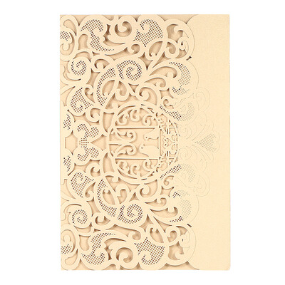 

20pcsset Wedding Invitation Card Cover Pearl Paper Laser Cut Birds Pattern Invitation Cards Wedding Anniversary Supplies--Gold