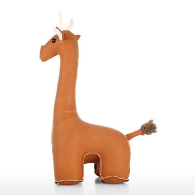 

Leather Giraffe Bookend Animal Gift Home Decoration Cute Animal Toy Stop your Bedroom Bathroom&Other Doors in Style
