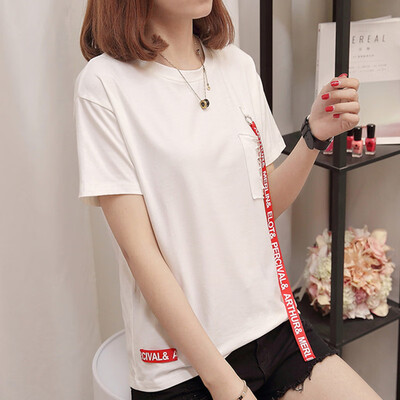 

JOY OF JOY Jingdong Womens 2019 Summer Korean Fresh Student Loose T-Shirt Womens Short Sleeve T-Shirt Top Womens Tide JWTD191761 White