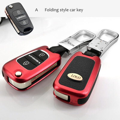 

Car Accessories Car Key Case Keychain For Hyundai Azera Veloster ix35 SONATA ELANTRA Rohens Top Layer Leather Cover Shell