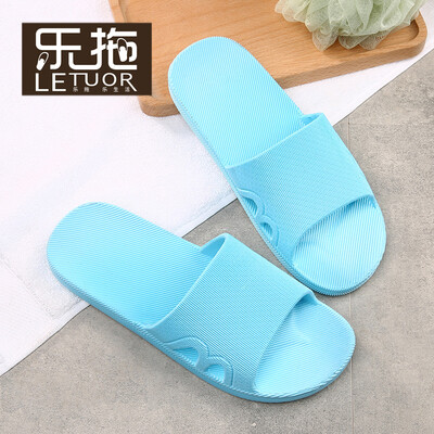 

Le drag letuo home bathroom soft bottom non-slip home beach bath male&female couple casual sandals&slippers LT2701 female models sky blue 4041 yards