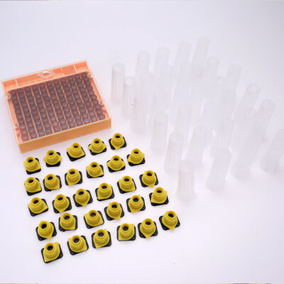

The Tools of Beekeeping Which Contain 1pcs Queen Bee Rearing Cup Kit Box 110pcs Brown Cell Cups&30pcs Cotrol Cages Can Be Used