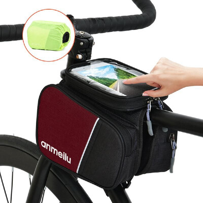 

Lixada Bike Top Tube Bag Cycling Front Frame Bag Bike Phone Pouch Bicycle Frame Bag Touch-screen 6IN Phone Pouch with Waterproof R