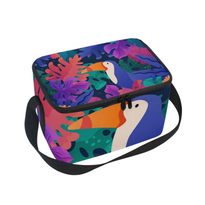 

ALAZA Lunch Box Summer Plant And Birds Insulated Lunch Bag Large Cooler Tote Bagfor Men Women