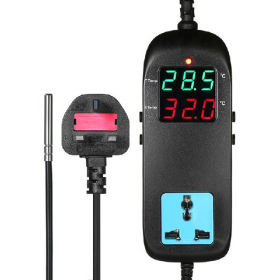

LED Digital Display Temperature Controller Thermostat with Temperature Sensor for Automatic Heating Cooling Control AC90V250V