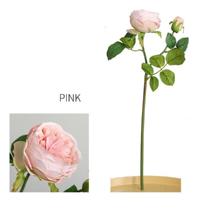 

Single Austin rose foreign trade simulation flower wedding home flower wall fake flower decoration bouquet Champagne