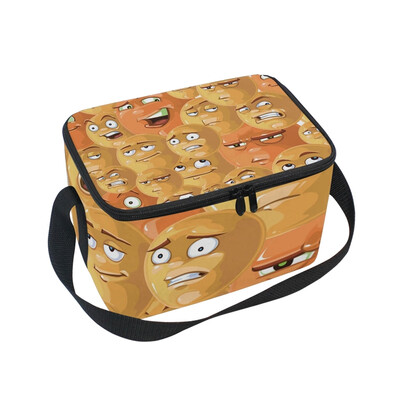 

ALAZA Lunch Box Insulated Emoticons Pattern Lunch Bag Large Cooler Tote Bag for Men Women