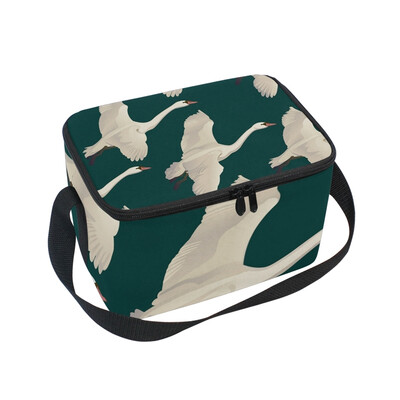 

ALAZA Lunch Box Flying Swans Insulated Lunch Bag Large Cooler Tote Bagfor Men Women
