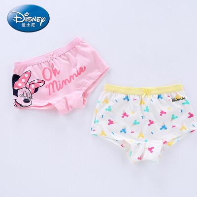 

Disney Disney self-employed childrens wear girls middle&small childrens briefs two packs 2019 spring&summer new DA922HW63 white ice cream printing soft powder 100