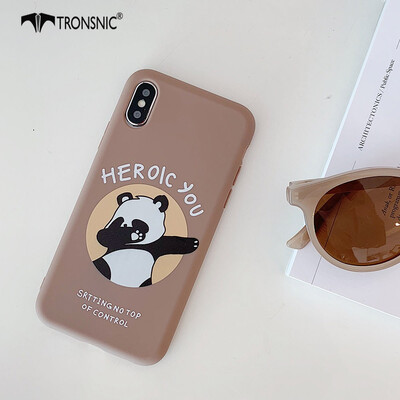 

TRONSNIC Panda Hip hop Phone Case for iPhone 6 6s Plus Matte Rock Bear Case Grey Soft TPU Covers