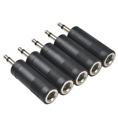 

5 Pcs Earphone Adapter Plug 35mm Male to 65mm Female Jack Converter Adapter Stereo Audio Plug